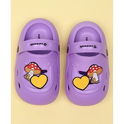 Cute Walk by Babyhug Clogs With Mushroom Applique - Purple