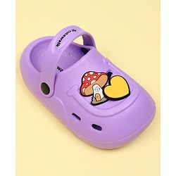 Cute Walk by Babyhug Clogs With Mushroom Applique - Purple
