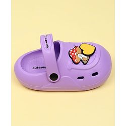 Cute Walk by Babyhug Clogs With Mushroom Applique - Purple