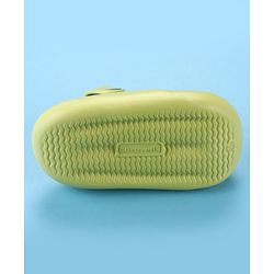 Cute Walk by Babyhug Back Strap Closure Clogs With Teddy Bear Applique - Lime Green