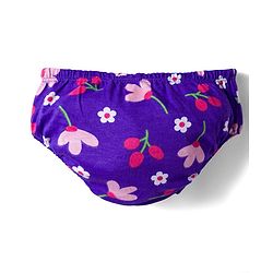 Babyhug Single Jersey Knit Full Sleeves Frock With Bloomer & Floral Print - Purple