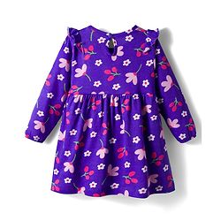Babyhug Single Jersey Knit Full Sleeves Frock With Bloomer & Floral Print - Purple