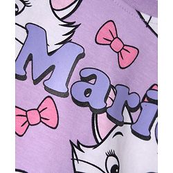 Babyhug Disney Single Jersey Knit Full Sleeves Co-ords Night Suit With Marie Print - Lavender