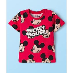 Babyhug Disney Single Jersey Knit Half Sleeves T-Shirts & Shorts Sets With Mickey Mouse Graphic Pack of 2 - Multicolor