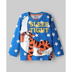 Babyhug Disney Single Jersey Knit Full Sleeves Night Suit with Tigger Graphics - Blue