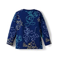 Babyhug Disney Single Jersey Knit Full Sleeves T-Shirt with Mickey Mouse & Friends Graphic Pack of 3 - Brown Green & Navy Blue