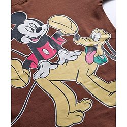 Babyhug Disney Single Jersey Knit Full Sleeves T-Shirt with Mickey Mouse & Friends Graphic Pack of 3 - Brown Green & Navy Blue