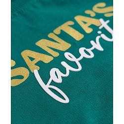Babyhug Cotton Knit Full Sleeves Sweatshirt With Christmas Print & Kangaroo Pockets - Green