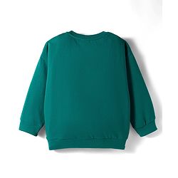 Babyhug Cotton Knit Full Sleeves Sweatshirt With Christmas Print & Kangaroo Pockets - Green