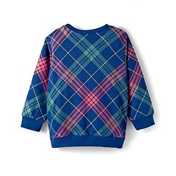 Babyhug Cotton Knit Full Sleeves Checks Sweatshirt With Santa Claus & Reindeer Applique - Navy Blue