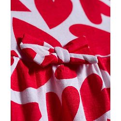 Babyhug Single Jersey Knit Half Sleeves Heart & Polka Dot Printed Frocks With Bow Applique Pack of 2 - Navy Blue & White