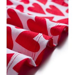 Babyhug Single Jersey Knit Half Sleeves Heart & Polka Dot Printed Frocks With Bow Applique Pack of 2 - Navy Blue & White