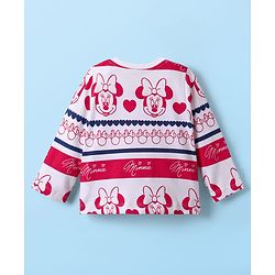 Babyhug Disney Single Jersey Knit Full Sleeves T-Shirt with Minnie Mouse Graphics Pack of 3 - Red Navy Blue & White