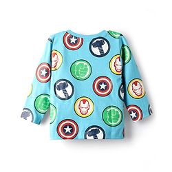 Babyhug Marvel Single Jersey Knit Full Sleeves T-Shirt with Avengers Graphic Pack of 3 - Light Blue White & Orange