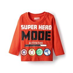Babyhug Marvel Single Jersey Knit Full Sleeves T-Shirt with Avengers Graphic Pack of 3 - Light Blue White & Orange