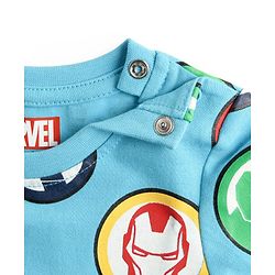 Babyhug Marvel Single Jersey Knit Full Sleeves T-Shirt with Avengers Graphic Pack of 3 - Light Blue White & Orange