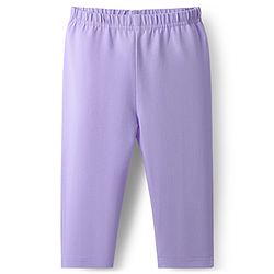 Babyhug Single Jersey Knit Full Sleeves Front Open Top & Trouser Set With Floral Print - White & Purple