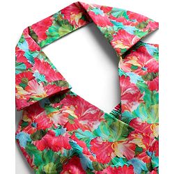 Babyhug 100% Cotton Sleeveless Halter Neck Floral Printed Dress With Bow Applique - Multi Colour