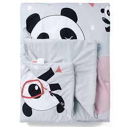 Babyhug Cotton Quilt Panda Print - Grey | Soft and Comfortable| Breathable Fabric| New Born Gifting Option| Light Weight and Foldable| Travel Friendly| Machine Washable