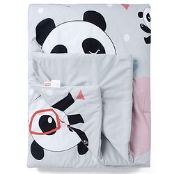 Babyhug Cotton Quilt Panda Print - Grey | Soft and Comfortable| Breathable Fabric| New Born Gifting Option| Light Weight and Foldable| Travel Friendly| Machine Washable