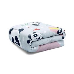 Babyhug Cotton Quilt Panda Print - Grey | Soft and Comfortable| Breathable Fabric| New Born Gifting Option| Light Weight and Foldable| Travel Friendly| Machine Washable