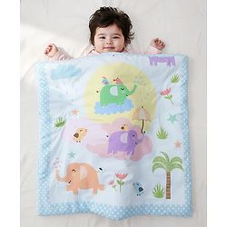 Babyhug Cotton Quilt Panda Print - Grey | Soft and Comfortable| Breathable Fabric| New Born Gifting Option| Light Weight and Foldable| Travel Friendly| Machine Washable