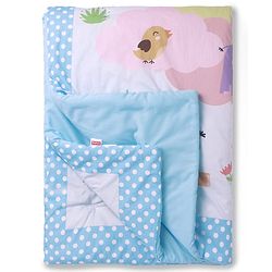 Babyhug Cotton Quilt Panda Print - Grey | Soft and Comfortable| Breathable Fabric| New Born Gifting Option| Light Weight and Foldable| Travel Friendly| Machine Washable