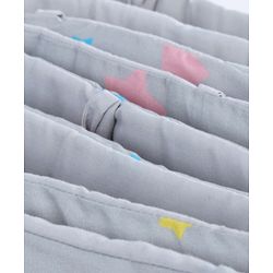 Babyhug 100% Cotton Cot Bumper Panda Print Regular - Grey (Cot not Included)| Protective Padding| Soft & Cozy| Washable| Easy to Assemble| Compact Folding & Storage| Prevents Bumping into Sides