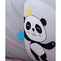 Babyhug 100% Cotton Cot Bumper Panda Print Regular - Grey (Cot not Included)| Protective Padding| Soft & Cozy| Washable| Easy to Assemble| Compact Folding & Storage| Prevents Bumping into Sides