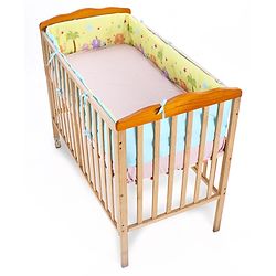 Babyhug 100% Cotton Cot Bumper Panda Print Regular - Grey (Cot not Included)| Protective Padding| Soft & Cozy| Washable| Easy to Assemble| Compact Folding & Storage| Prevents Bumping into Sides
