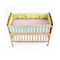 Babyhug 100% Cotton Cot Bumper Panda Print Regular - Grey (Cot not Included)| Protective Padding| Soft & Cozy| Washable| Easy to Assemble| Compact Folding & Storage| Prevents Bumping into Sides