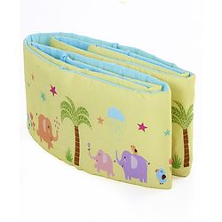 Babyhug 100% Cotton Cot Bumper Panda Print Regular - Grey (Cot not Included)| Protective Padding| Soft & Cozy| Washable| Easy to Assemble| Compact Folding & Storage| Prevents Bumping into Sides