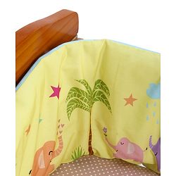 Babyhug 100% Cotton Cot Bumper Panda Print Regular - Grey (Cot not Included)| Protective Padding| Soft & Cozy| Washable| Easy to Assemble| Compact Folding & Storage| Prevents Bumping into Sides