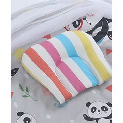 Babyhug Cotton Mosquito Net With Mattress Panda Print - Grey| Soft and Comfortable| Easy Access| Foldable & Travel Friendly| New Born Gifting Option| Use on Floor Cribs Cots or Cradle