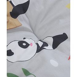 Babyhug Cotton Mosquito Net With Mattress Panda Print - Grey| Soft and Comfortable| Easy Access| Foldable & Travel Friendly| New Born Gifting Option| Use on Floor Cribs Cots or Cradle