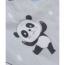 Babyhug Cotton Mosquito Net With Mattress Panda Print - Grey| Soft and Comfortable| Easy Access| Foldable & Travel Friendly| New Born Gifting Option| Use on Floor Cribs Cots or Cradle