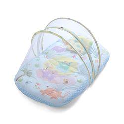 Babyhug Cotton Mosquito Net With Mattress Panda Print - Grey| Soft and Comfortable| Easy Access| Foldable & Travel Friendly| New Born Gifting Option| Use on Floor Cribs Cots or Cradle
