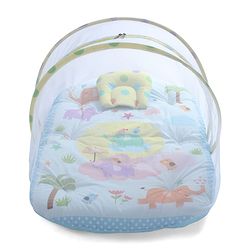Babyhug Cotton Mosquito Net With Mattress Panda Print - Grey| Soft and Comfortable| Easy Access| Foldable & Travel Friendly| New Born Gifting Option| Use on Floor Cribs Cots or Cradle
