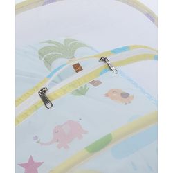 Babyhug Cotton Mosquito Net With Mattress Panda Print - Grey| Soft and Comfortable| Easy Access| Foldable & Travel Friendly| New Born Gifting Option| Use on Floor Cribs Cots or Cradle