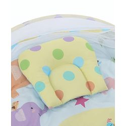 Babyhug Cotton Mosquito Net With Mattress Panda Print - Grey| Soft and Comfortable| Easy Access| Foldable & Travel Friendly| New Born Gifting Option| Use on Floor Cribs Cots or Cradle