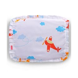 Babyhug Head Shaping Mustard Seed Pillow Aeroplane Print - White| 1 Kg Natural Rai| Cotton Removable Cover| Natural Warming Property|Prevents Cold & Flat Head Syndrome| NewBorn Neck & Shoulder Support