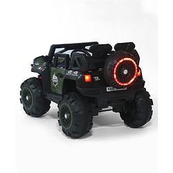Babyhug Thunder 4X4 Battery Operated Ride On Jumbo Jeep With Music and Lights -Olive Green