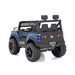 Babyhug 4x4 Battery Operated Ride on Jeep with Music & LED Lights - Blue| Rechargeable Battery| Openable Doors| Built-in Music & AUX| Remote Control| Easy to Assemble|Forward & Reverse