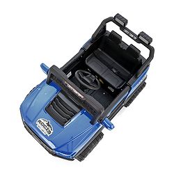 Babyhug 4x4 Battery Operated Ride on Jeep with Music & LED Lights - Blue| Rechargeable Battery| Openable Doors| Built-in Music & AUX| Remote Control| Easy to Assemble|Forward & Reverse