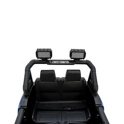 Babyhug 4x4 Battery Operated Ride on Jeep with Music & LED Lights - Blue| Rechargeable Battery| Openable Doors| Built-in Music & AUX| Remote Control| Easy to Assemble|Forward & Reverse