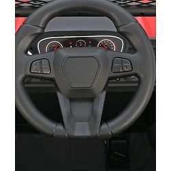 Babyhug 4x4 Battery Operated Ride on Jeep with Music & LED Lights - Red| Rechargeable Battery| Openable Doors| Built-in Music & AUX| Remote Control| Easy to Assemble|Forward & Reverse