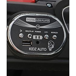Babyhug 4x4 Battery Operated Ride on Jeep with Music & LED Lights - Red| Rechargeable Battery| Openable Doors| Built-in Music & AUX| Remote Control| Easy to Assemble|Forward & Reverse