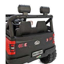 Babyhug 4x4 Battery Operated Ride on Jeep with Music & LED Lights - Red| Rechargeable Battery| Openable Doors| Built-in Music & AUX| Remote Control| Easy to Assemble|Forward & Reverse