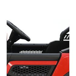 Babyhug 4x4 Battery Operated Ride on Jeep with Music & LED Lights - Red| Rechargeable Battery| Openable Doors| Built-in Music & AUX| Remote Control| Easy to Assemble|Forward & Reverse