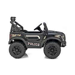 Babyhug 4x4 Battery Operated Ride on Jeep with Music & LED Lights - Black| Rechargeable Battery| Openable Doors| Built-in Music & AUX| Remote Control| Easy to Assemble| Forward & Reverse